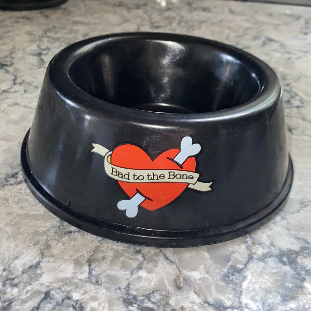 Bad to the bone dog bowl